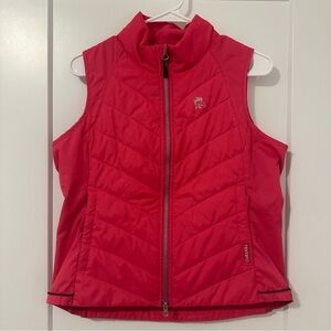 Tempo Equestrian Outerwear Bright Pink Zippered Down Vest Size Large